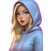 blonde girl in hooded sweatshirt sticker