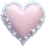 Frozen pale pink heart with snow on top sticker