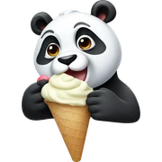 Panda eating ice cream sticker