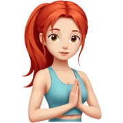 Cute girl with red long hair in yoga  sticker