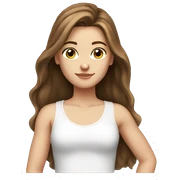 Long brown hair, white girl, white tank top sticker