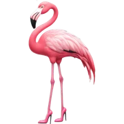 A flamingo wearing heels sticker