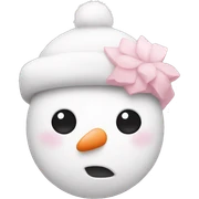 Cute white and light pink snowman sticker