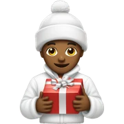 white christmas gift sticker