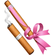 Un cigarrillo con un moño rosada sticker
