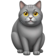 Fat cat grey with yellow eyes sticker