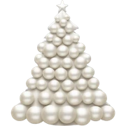 White christmas tree with pearls sticker