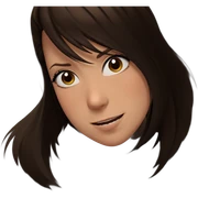smiling girl with brown hair sticker