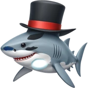 Shark with a top hat sticker