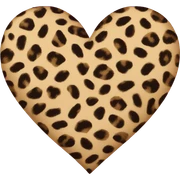 leopard print heart sticker