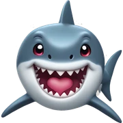 Shark with heart eyes sticker