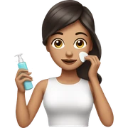 Brunette girl applying skincare  sticker