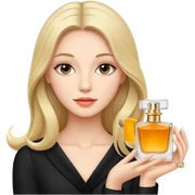 woman wearing perfume sticker