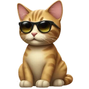 Cat with sunglasses sticker