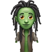 Alien with dreads sticker