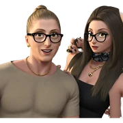 couple with stylish accessories sticker