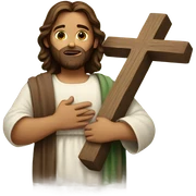 Jesus holding a cross and bible sticker