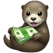 otter with money sticker