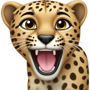 Cheeta with mouth open sticker