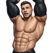 muscular male portrait posing sticker