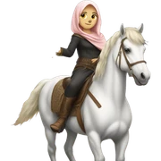 muslim white girl holding lightning on horse sticker