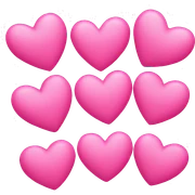 Five pink hearts sticker