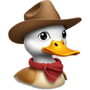 Duck wearing a cowboy hat  sticker