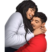 nighttime embrace with smiles sticker