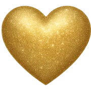 Gold Glitter bubble heart sticker