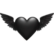 Black heart with wings  sticker