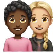 Girl with boy sticker