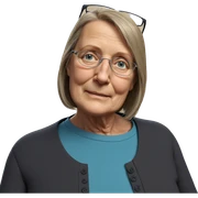thoughtful elder with glasses sticker