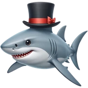 Shark with a top hat sticker