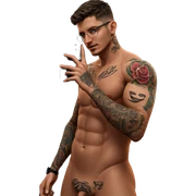 intimate moment with tattoos sticker