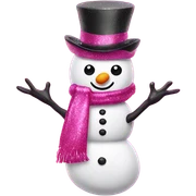 Hot pink snowman with glitter  sticker