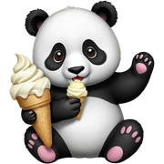 Panda eating ice cream sticker