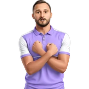 male in purple polo shirt sticker