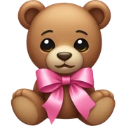 teddy bear with pink bow sticker