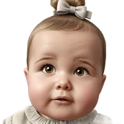 realistic portrait of girl with bow sticker