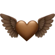 brown heart with wings sticker