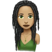 Zoë Kravitz, portrait, dreadlocks, green eyes sticker