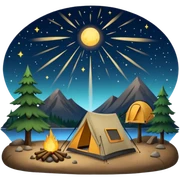 camping with meteor shower sticker