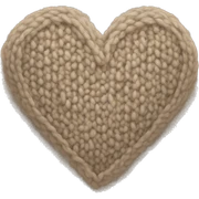 Knitted beige heart sticker