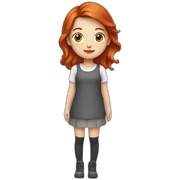 Qute, redhead girl sticker