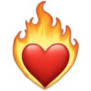 Heart fire sticker