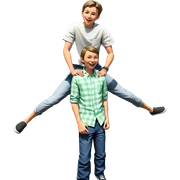 boys enjoying sunny day outdoors sticker