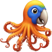 octopus parrot sticker