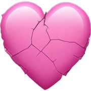 Pink heart cracked  sticker