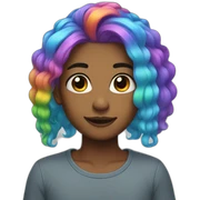 Rainbow hair sticker