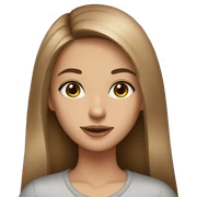girl, straight long light brown hair, gray eyes, makeup sticker